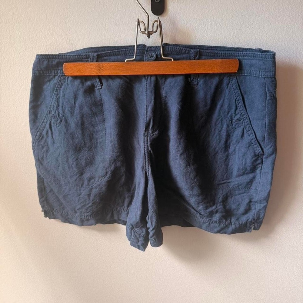 Calvin Klein Linen Blend Shorts Size 10 in Blue
